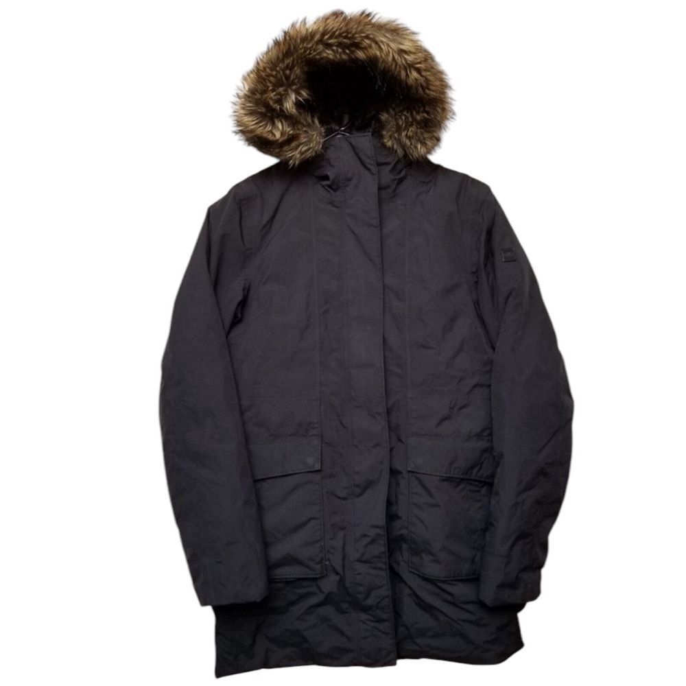 The north face woman's black metropolis down Parka jacket coatwith Faux Fur Hats